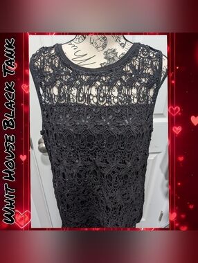 White House Black Market Blac Lace/Sequin Tank